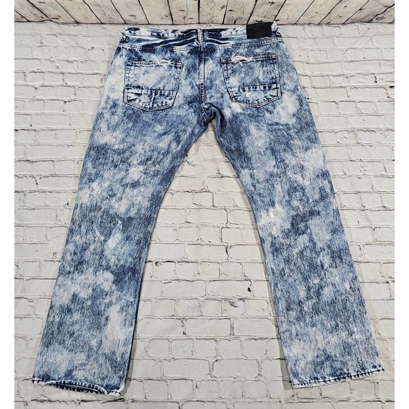 PRPS Jeans Denim Button Fly Straight Leg Blue Red Distressed Barracuda MENS 42 - Picture 8 of 13
